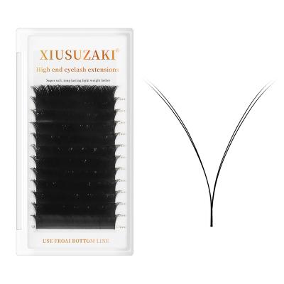 China XIUSUZAKI Makeup V Shape Auto-fans Long Natural Eyelash Extension Volume Whips Makeup Easy-FLB Mega Mesh Net Cross Lash Cilios 0.05mm Volume for sale