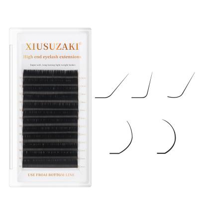 China Long XIUSUZAKI Natural L LC LD LU N Curve Eyelash Extension Makeup 12 Lines Synthetic Mink Highlights Individual Eyelashes High Quality for sale