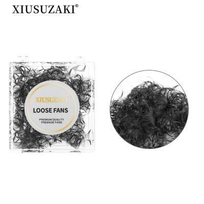 China XIUSUZAKI Natural Pointed Long Base Loose Fans Volume Professional Medium Pointed Thin Fans Premade Low Pointed Stem Eyelash Extensions for sale