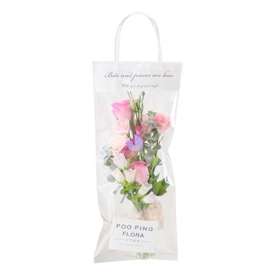 China Transparent Wedding Party Store Hotel Everong Valentine's Day Gift Packaging Bag Rose Flower Bouquet Packaging Bag 10 Pcs/Pack for sale