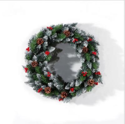 China Pointed Sticky White PVC Christmas Wreath 30/40/50 Decorative Decoration 30/40/50/60/80cm Diameter Wreath Christmas for sale