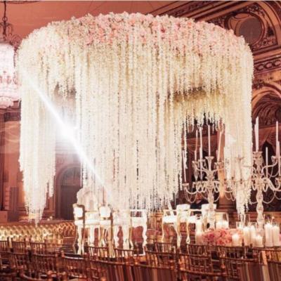 China Artificial Wisteria Long Bush Hanging Flowers Fake Flower Vine Hanging Garland For Wedding ER-G02 for sale