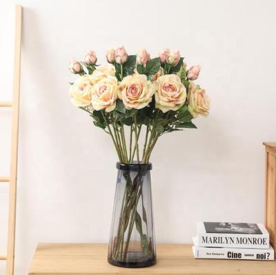 China Wedding Party Window Hotel Store Home Decoration Shininglife Artificial Flowers 2 Long Branches Judge Rose Rose Forever for sale