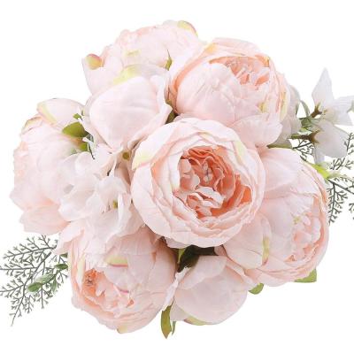 China Real touch artificial peony peony flowers preserved silk peony bouquet for wedding decoration ER-P01 for sale