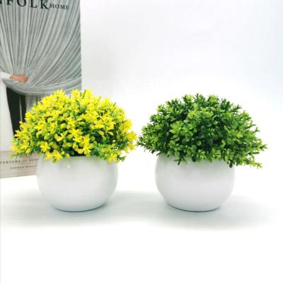 China CLASSIC Artificial Mini Potted Plants Plastic Greenery Centerpiece for Indoor Home Office Table for sale