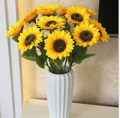 China Wedding Party Store Hotel Sunflower Bouquets Flowers Artificial Flower Silk Floral Decoration for sale