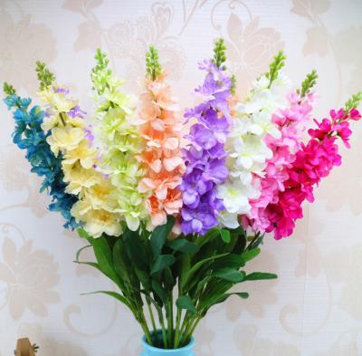 China Wholesale Wedding Party Store Hotel Factory Artificial Silk Flower Delphinium For Home Decoration Simple Violet Flowers for sale