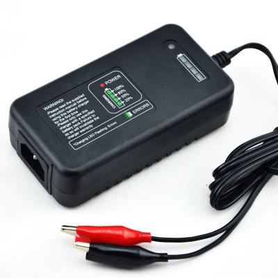 China 12V 14.4V 1 Cell 12.8V 4 Cell 3.3A LiFePO4 Battery Charger Intelligent 4 Stages Charge Mode Indicate Fuel Gauge for sale