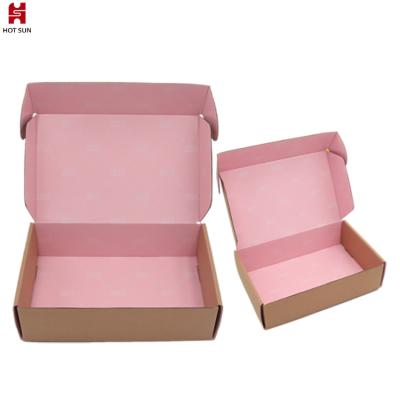 China Handmade Strong Customized Mini Size Cardboard Shipping Box For Gift No Moq Pink Shoes Shipping Kraft Paper Box for sale