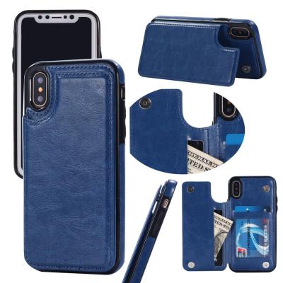 China Leather Card Slots Wallet Case Cell Phone With Credit Card Slots Cases For iPhone Wallet Leather Phone Case 2019 for sale