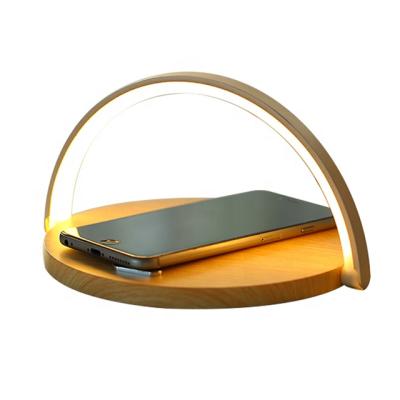 China Smart Watch Universal 10W Fast Wooden Multi Table Qi Led Lamp Light Mobile Phone Holder Wireless Chargers for sale