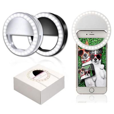 China Portable Selfie Cell Phone Ring Light USB Rechargeable Rechargeable Beauty Makeup For All Mobile Phone Clip On Instant Selfie 36 LED Ring Light for sale