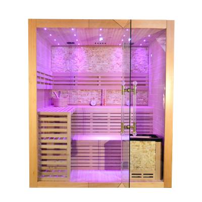 China Computer control panel wooden steam sauna room 4 person sauna dry room outdoor sauna rooms for sale for sale