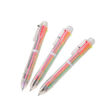 China Agriculture Newcomer Multicolor 6 in 1 Ballpoint Pen Office Creative Gifts School Wholesale 0.5mm Novelty Ballpoint Pen for sale