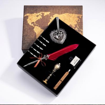 China 2021 Barber Shop Feather Eco Pen Gift Set Back To School Stationery Gift Set for sale