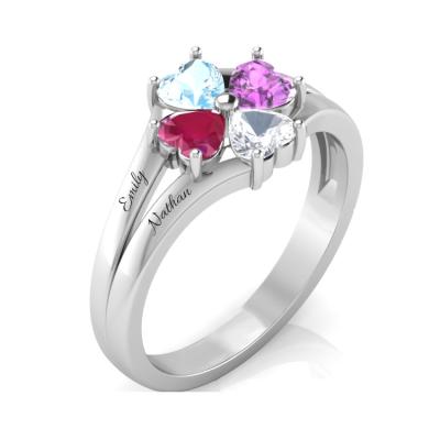 China CLASSIC Wholesale 925 Sterling Silver Unique Birthstone Women Heart Shaped Ring for sale