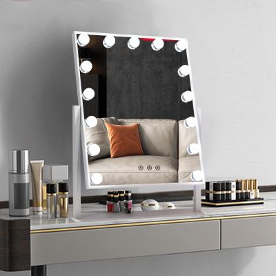 China LED Table Tops Hollywood Style Lighted Vanity Mirror with Lights for sale