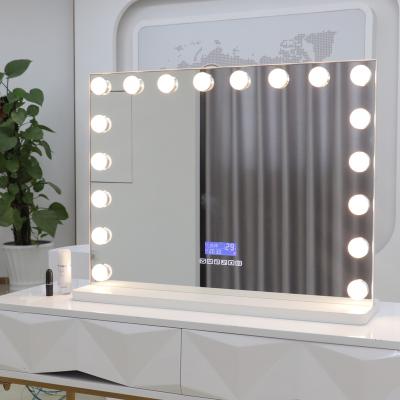 China Professional Lighted Hollywood Makeup Mirror Lighted Vanity Makeup Mirror with Bluetooth for sale