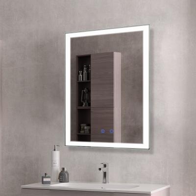 China Large Size Magnifying Rectangle LED Light Vanity Lighting Bathroom Lighted Smart Touch Mirror for sale