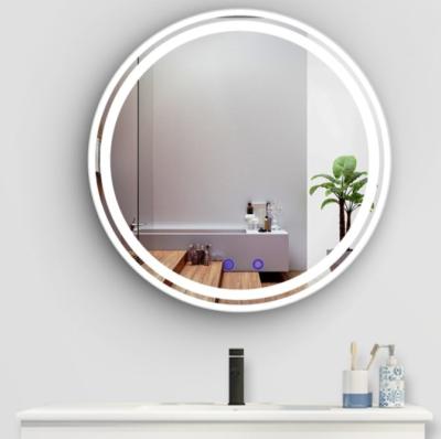 China Illuminated Led Backlit Circular Bathroom Mirror for sale