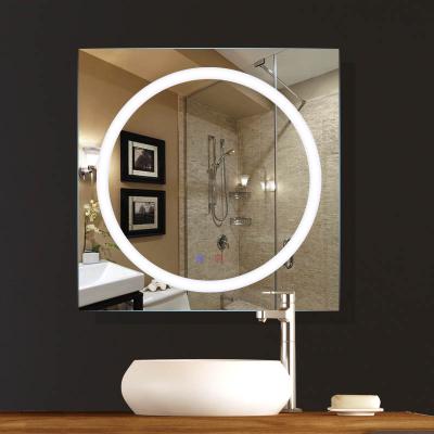 China Hotel Luminous Smart Bathroom Illuminated Mirror Demister Wall Mounted LED Vanity Mirror for sale