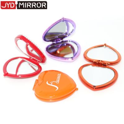 China Wholesale Compact Heart Shape Makeup Mirror Contract Mirror Pocket Custom Mirror With Logo for sale