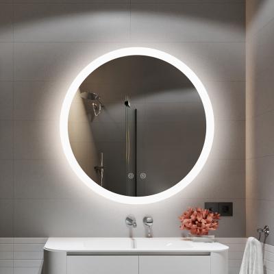 China IP44 Water Proof Illuminated Round Led Backlit Bathroom Mirrors With Fog Lights for sale