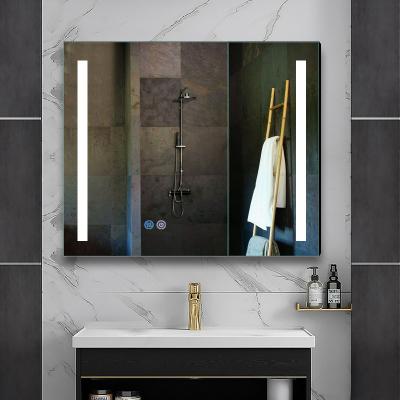 China Modern Home Bath Medicine Cabinet Vanity Led Light Weight Bathroom Cabinet With Large Mirror for sale