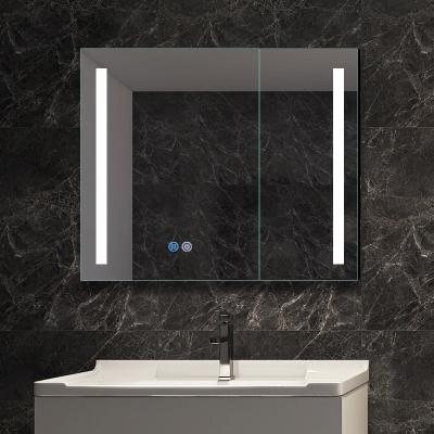 China Modern Design Style Hotel Wall Mount Carbinnet Led Mirror Bathroom Mirror Cabinet With Led Light for sale