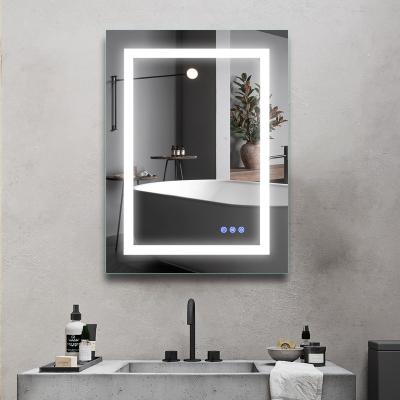 China Square LED CCT Hotel Anti Fog Adjustable Hotel Use Long Lighted Bathroom Mirror With No Frame for sale