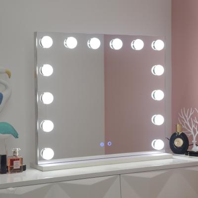 China Hot Selling Amazon Hollywood Hollywood Mirror Lighted Desk Mirror With USB Function Vanity Makeup Fill Mirror With Bulbs for sale