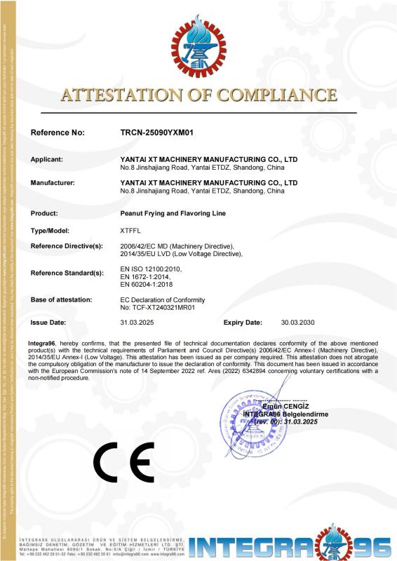 CE - Yantai XT Machinery Manufacturing Co., Ltd.