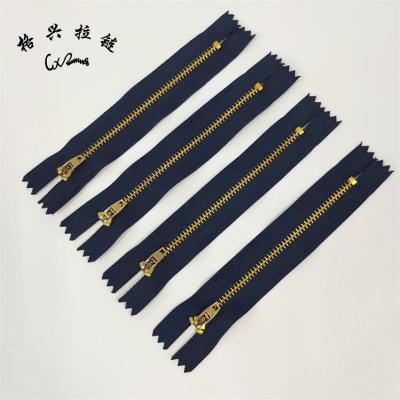 China Sustainable Wholesale Custom Brass 3# Zipper With YG Slider For Jeans for sale