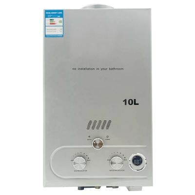 China Hotel 10L 2.64 GPM Liquid Gas Instant Water Tankless Heater With Shower Gas Kit for sale