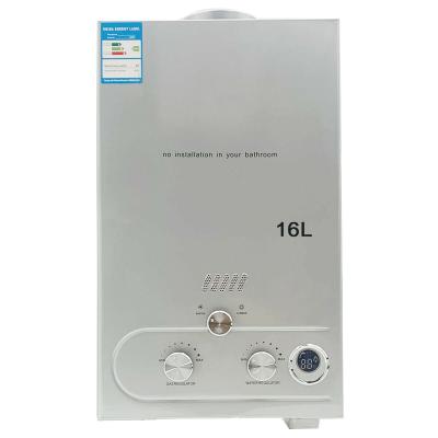 China Hotel 16L 32KW Wall Mounted Liquid Propane LPG Hot Water Heater With LED Tankless Control for sale