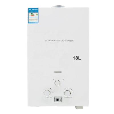 China 18L Hotel Gas Water Heater Camping LPG Gas Water Heater Hot Sale Instant Gas Portable Tankless Heater for sale