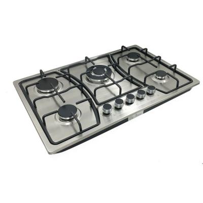 China Hotel 30 Inch 5 Burners Stainless Steel Gas Stovetop Built-in Camping Gas Stove for sale