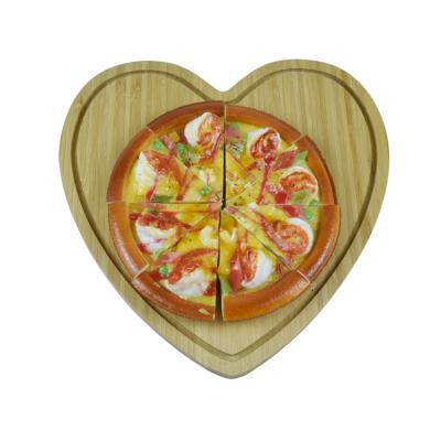 China Wholesale Customized Disposable Heat Formed Bamboo Pizza Serving Board With Groove for sale