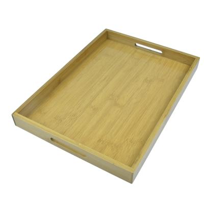 China Tray Wholesale Natural Bamboo Tray serving wooden bamboo serving tray with handle for sale