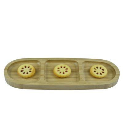 China Eco - Friendly Divided Bamboo Sushi Boat Desert Plate Serving Trays For Food for sale