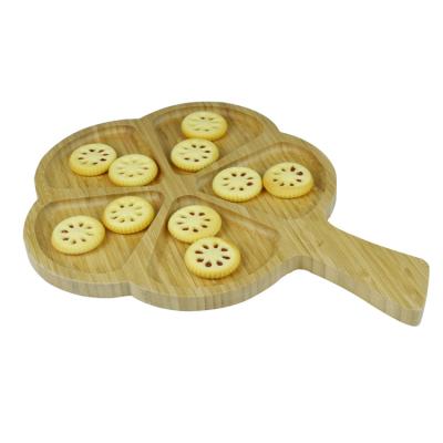 China Viable wholesale cheap bamboo food serving trays with 5 compartments for fruit and desert for sale