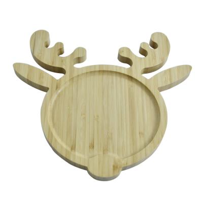 China Sustainable Christmas Gift Christmas Tree Santa Hat Reindeer Reusable Bamboo Decorative Christmas Fruit Tray for sale