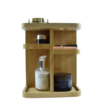 China 360 Rotating Storage Bamboo Cosmetic Organizer for Makeup for sale