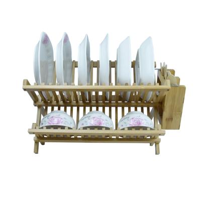 China Eco-Friendly Collapsible Dish Drainer Dish Drying Rack Sustainable With Utensil Holder Set Foldable for sale