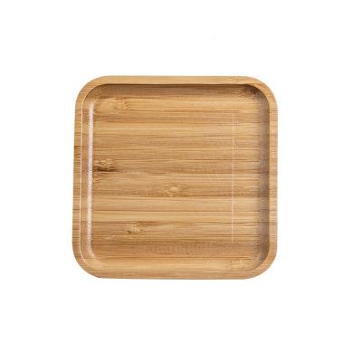 China High Quality Sustainable Bamboo Square Round Shape Rectangle Dish Bamboo Food Tray for sale