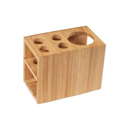 China Sustainable Bamboo Toothpaste Toothbrush Organizer Storage Holder for sale