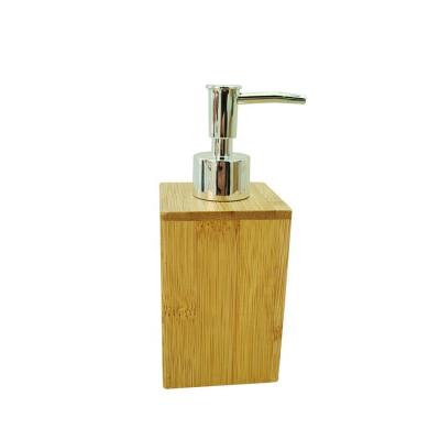 China Viable High Quality Wholesale Bamboo Soap Pump Dispenser Bottle For Lotion For Bathroom Accessories Set for sale