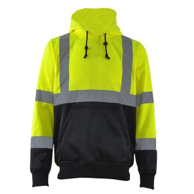 China Wholesale Reflective Vis Hooded Safety Single Fleece Sweatshirt Men Hi for sale