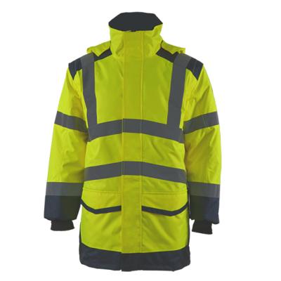 China Waterproof High Visibility Security 2 In 1 Traffic Jacket for sale