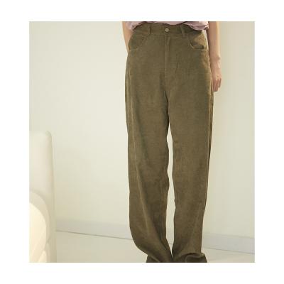 China Anti-Wrinkle 30% Chinese Manufacturer 70% Polyester Fiber Cotton Ladies Corduroy Pants for sale